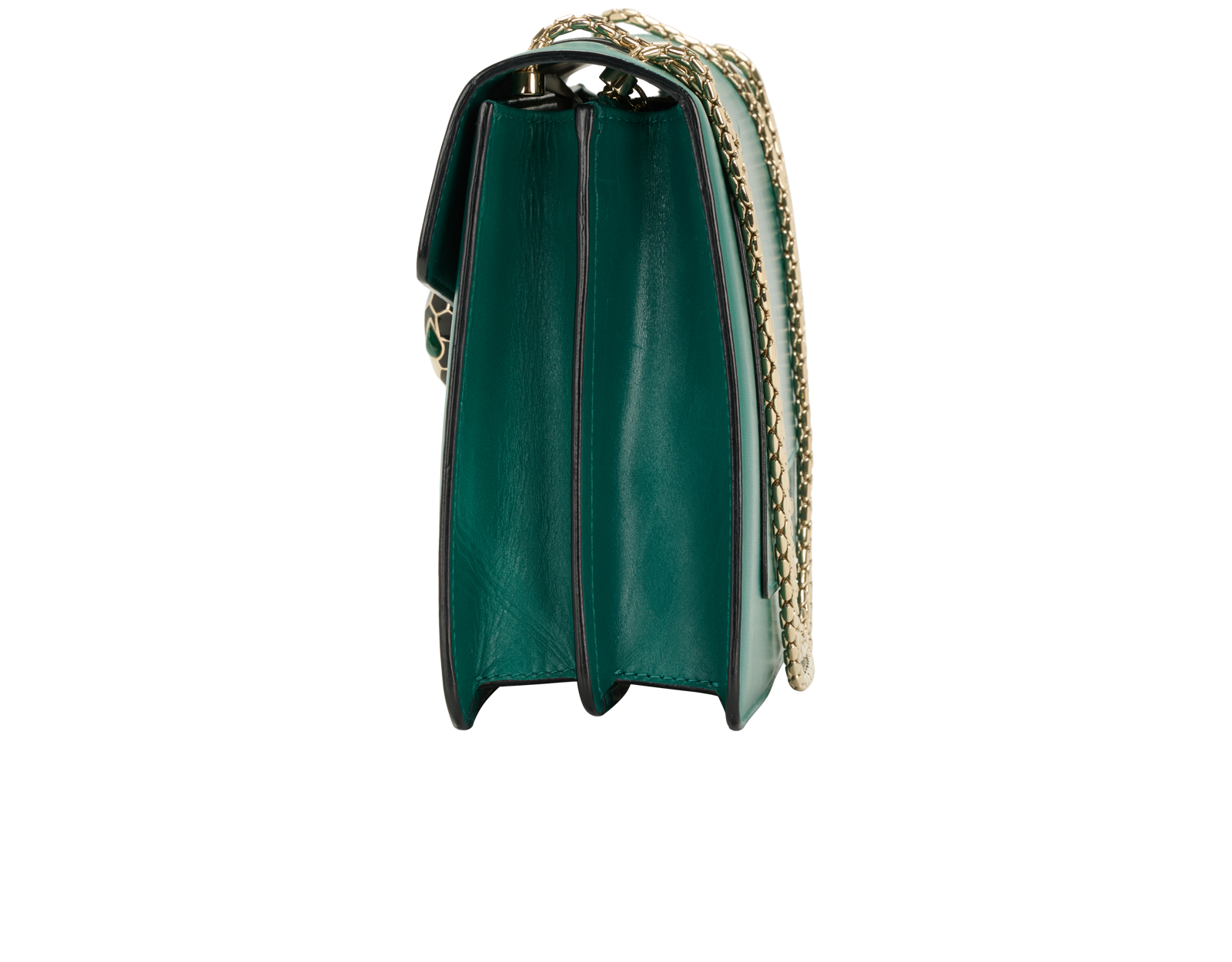 Serpenti Forever Shoulder Bag, &pound;795, Handbags, Green, Leather, Bottom view